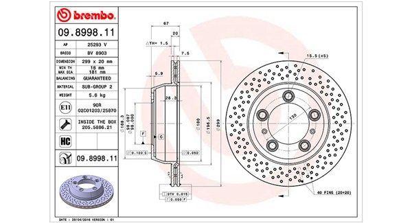 MAGNETI MARELLI Тормозной диск 360406125101